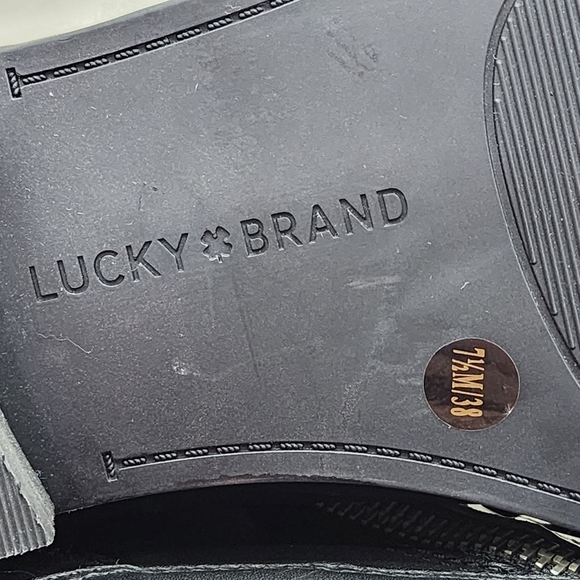 Lucky Brand Women's Hildran Leather Zip Up Combat Boot - 7.5 - Picture 6 of 7